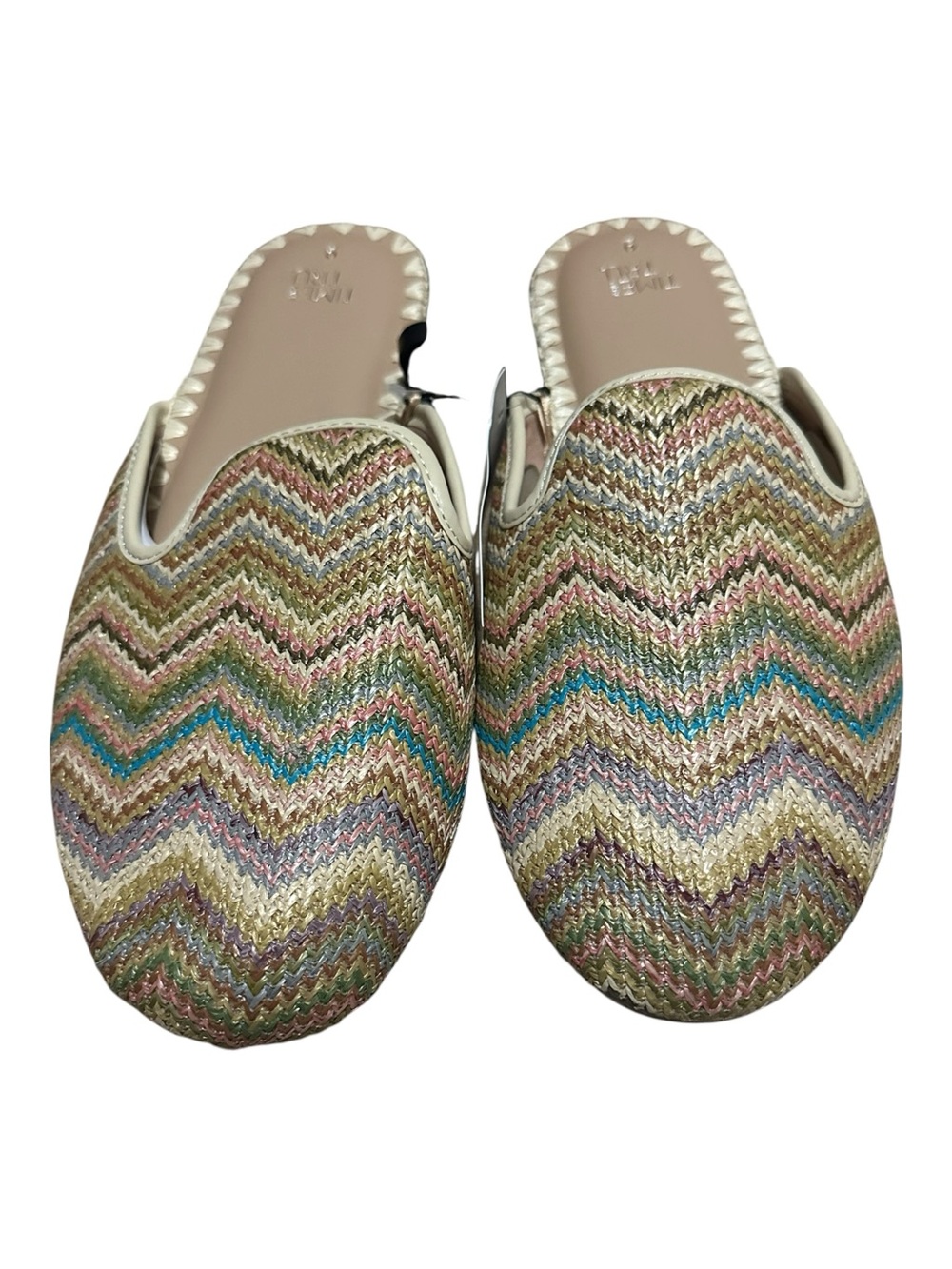 Time and Tru Multicolor Woven Mule Flats – Size 9 ✨